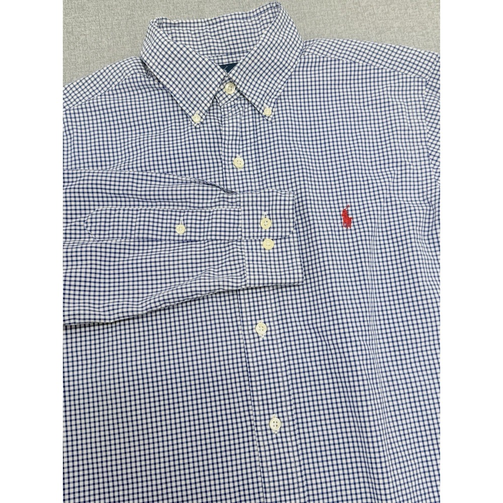 Polo Ralph Lauren Button Shirt Men's Large L Classic Fit Gingham Check
